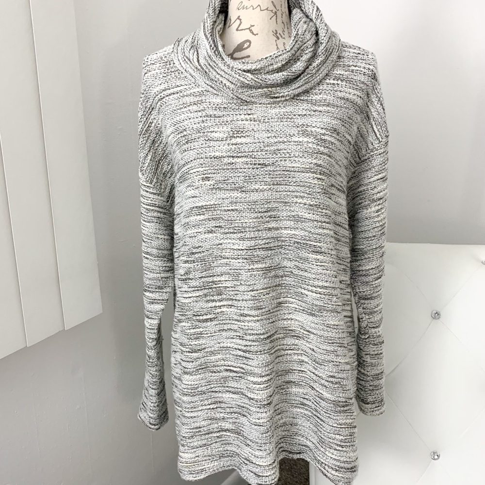 Ava & Viv Space-Dye Long Sleeve Cowl Neck Sweater Top 14W